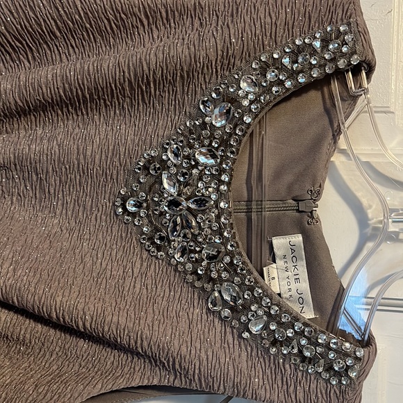 Jackie Jon Gray Peplum Style Dress - Picture 2 of 4